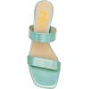 imageFSJ Women Comfy Low Heels Sandals Block Crystal Square Open Toe Two Straps Mules Slip On Shiny Bridal Casual Dress Shoes Size 415 USGreen