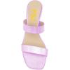 imageFSJ Women Comfy Low Heels Sandals Block Crystal Square Open Toe Two Straps Mules Slip On Shiny Bridal Casual Dress Shoes Size 415 USLavender