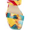 imageFSJ Women Comfy Low Heels Sandals Block Crystal Square Open Toe Two Straps Mules Slip On Shiny Bridal Casual Dress Shoes Size 415 USPainting