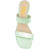 imageFSJ Women Comfy Low Heels Sandals Block Crystal Square Open Toe Two Straps Mules Slip On Shiny Bridal Casual Dress Shoes Size 415 USPale Green