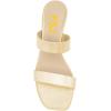 imageFSJ Women Comfy Low Heels Sandals Block Crystal Square Open Toe Two Straps Mules Slip On Shiny Bridal Casual Dress Shoes Size 415 USPale Yellow