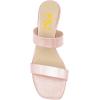 imageFSJ Women Comfy Low Heels Sandals Block Crystal Square Open Toe Two Straps Mules Slip On Shiny Bridal Casual Dress Shoes Size 415 USPink