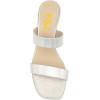imageFSJ Women Comfy Low Heels Sandals Block Crystal Square Open Toe Two Straps Mules Slip On Shiny Bridal Casual Dress Shoes Size 415 USWhite