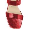 imageFSJ Women Comfy Low Heels Sandals Block Crystal Square Open Toe Two Straps Mules Slip On Shiny Bridal Casual Dress Shoes Size 415 USWinered