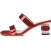 imageFSJ Women Comfy Low Heels Sandals Block Crystal Square Open Toe Two Straps Mules Slip On Shiny Bridal Casual Dress Shoes Size 415 USWinered