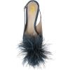 imageFSJ Women Fashion Fur Fur Closed Square Toe Slingback Pumps Crystal Block Low Heel Fuzzy Party Prom Dress Shoes Size 416 USBlue