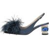 imageFSJ Women Fashion Fur Fur Closed Square Toe Slingback Pumps Crystal Block Low Heel Fuzzy Party Prom Dress Shoes Size 416 USBlue
