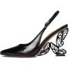 imageFSJ Women Fashion Pointed Toe Butterfly High Heel Pumps Slingback Slip On Ladies Party Dress Casual Shoes Size 415 USBlack