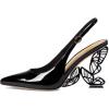 imageFSJ Women Fashion Pointed Toe Butterfly High Heel Pumps Slingback Slip On Ladies Party Dress Casual Shoes Size 415 USBlackpatent Leather