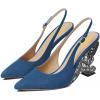 imageFSJ Women Fashion Pointed Toe Butterfly High Heel Pumps Slingback Slip On Ladies Party Dress Casual Shoes Size 415 USBlue