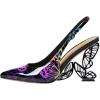 imageFSJ Women Fashion Pointed Toe Butterfly High Heel Pumps Slingback Slip On Ladies Party Dress Casual Shoes Size 415 USButterflyprint