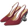 imageFSJ Women Fashion Pointed Toe Butterfly High Heel Pumps Slingback Slip On Ladies Party Dress Casual Shoes Size 415 USIndian Red