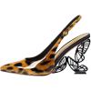 imageFSJ Women Fashion Pointed Toe Butterfly High Heel Pumps Slingback Slip On Ladies Party Dress Casual Shoes Size 415 USLeopardprint