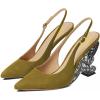 imageFSJ Women Fashion Pointed Toe Butterfly High Heel Pumps Slingback Slip On Ladies Party Dress Casual Shoes Size 415 USOlive