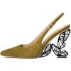 imageFSJ Women Fashion Pointed Toe Butterfly High Heel Pumps Slingback Slip On Ladies Party Dress Casual Shoes Size 415 USOlive