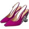 imageFSJ Women Fashion Pointed Toe Butterfly High Heel Pumps Slingback Slip On Ladies Party Dress Casual Shoes Size 415 USViolet Redsuede