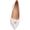 imageFSJ Women High Heel Pearls Studded Pumps Pointed Toe Slip On Beaded Sexy 42 inch Wedding Prom Party Club Dress Shoes Size 416 USGlitter