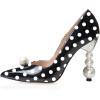 imageFSJ Women High Heel Pearls Studded Pumps Pointed Toe Slip On Beaded Sexy 42 inch Wedding Prom Party Club Dress Shoes Size 416 USPolka Dot