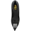imageFSJ Women Pointed Toe Low Kitten Heel Pumps Studded Crystal Buckle Slip On Comfort Ladies Daily Dressy Shoes Size 415 USBlack Matte