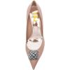 imageFSJ Women Pointed Toe Low Kitten Heel Pumps Studded Crystal Buckle Slip On Comfort Ladies Daily Dressy Shoes Size 415 USNude