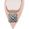imageFSJ Women Pointed Toe Low Kitten Heel Pumps Studded Crystal Buckle Slip On Comfort Ladies Daily Dressy Shoes Size 415 USNude Matte