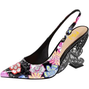 imageFSJ Women Fashion Pointed Toe Butterfly High Heel Pumps Slingback Slip On Ladies Party Dress Casual Shoes Size 415 USFlower