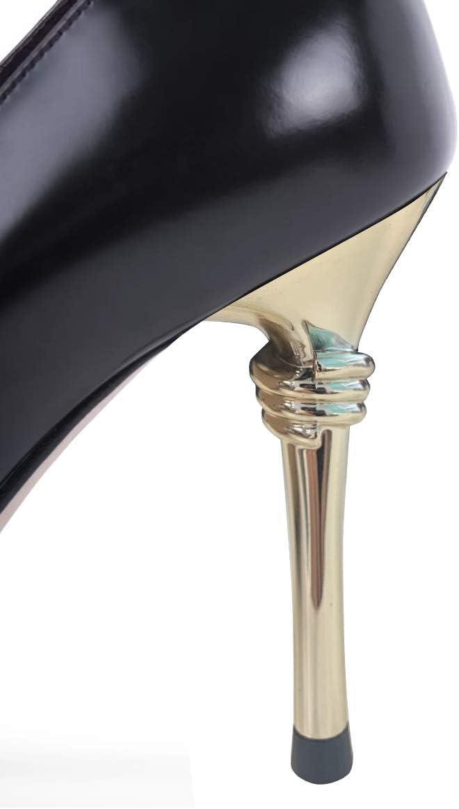 imageFSJ Women Chic Metallic Rivets Pointed Toe Slip On Pumps High Stiletto Gold Heels Party Cocktail Prom Shoes 415 USBlack