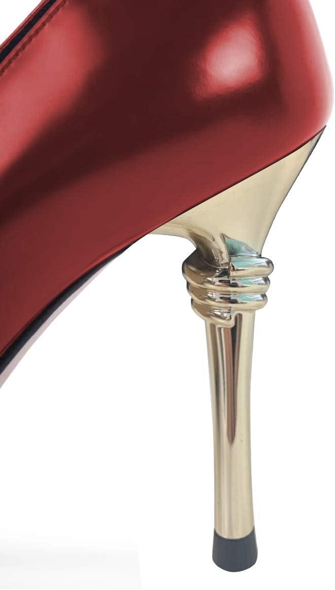 imageFSJ Women Chic Metallic Rivets Pointed Toe Slip On Pumps High Stiletto Gold Heels Party Cocktail Prom Shoes 415 USRed