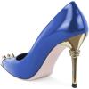 imageFSJ Women Chic Metallic Rivets Pointed Toe Slip On Pumps High Stiletto Gold Heels Party Cocktail Prom Shoes 415 USBlue