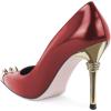 imageFSJ Women Chic Metallic Rivets Pointed Toe Slip On Pumps High Stiletto Gold Heels Party Cocktail Prom Shoes 415 USRed