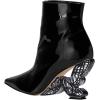 imageFSJ Women Chic Pointed Toe Butterfly High Heel Ankle Boots Side Zipper Glossy Leather Booties Casual Fashion Party Shoes Size 416 USBlack