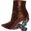 imageFSJ Women Chic Pointed Toe Butterfly High Heel Ankle Boots Side Zipper Glossy Leather Booties Casual Fashion Party Shoes Size 416 USBrown