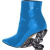 imageFSJ Women Chic Pointed Toe Butterfly High Heel Ankle Boots Side Zipper Glossy Leather Booties Casual Fashion Party Shoes Size 416 USDeepskyblue