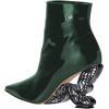 imageFSJ Women Chic Pointed Toe Butterfly High Heel Ankle Boots Side Zipper Glossy Leather Booties Casual Fashion Party Shoes Size 416 USGreen