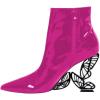 imageFSJ Women Chic Pointed Toe Butterfly High Heel Ankle Boots Side Zipper Glossy Leather Booties Casual Fashion Party Shoes Size 416 USHot Pink