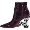 imageFSJ Women Chic Pointed Toe Butterfly High Heel Ankle Boots Side Zipper Glossy Leather Booties Casual Fashion Party Shoes Size 416 USPurple