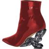 imageFSJ Women Chic Pointed Toe Butterfly High Heel Ankle Boots Side Zipper Glossy Leather Booties Casual Fashion Party Shoes Size 416 USRed