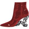 imageFSJ Women Chic Pointed Toe Butterfly High Heel Ankle Boots Side Zipper Glossy Leather Booties Casual Fashion Party Shoes Size 416 USRed