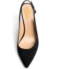 imageFSJ Women Crystal Chunky Heel Slingback Pumps Block High Heels Sandals Sexy Pointed Toe Ankle Buckle Wedding Cocktail Shoes Size 415 USBlack Suede