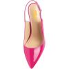 imageFSJ Women Crystal Chunky Heel Slingback Pumps Block High Heels Sandals Sexy Pointed Toe Ankle Buckle Wedding Cocktail Shoes Size 415 USPink