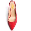 imageFSJ Women Crystal Chunky Heel Slingback Pumps Block High Heels Sandals Sexy Pointed Toe Ankle Buckle Wedding Cocktail Shoes Size 415 USRed Suede