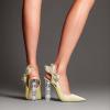 imageFSJ Women Cute Pointed Toe Stiletto High Heel Ankle Strap Pumps Rhinestone Bowknot Slingback Slip On Party Dress Shoes Size 415 USLightyellow Crystal Heel