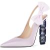 imageFSJ Women Cute Pointed Toe Stiletto High Heel Ankle Strap Pumps Rhinestone Bowknot Slingback Slip On Party Dress Shoes Size 415 USThistle Crystal Heel