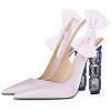 imageFSJ Women Cute Pointed Toe Stiletto High Heel Ankle Strap Pumps Rhinestone Bowknot Slingback Slip On Party Dress Shoes Size 415 USThistle Crystal Heel