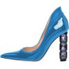 imageFSJ Women Pointed Toe Slip On Crystal Pumps Gorgeous Three Diamonds High Heel Bridal Wedding Comfort Party Dress Shoes Size 416 USBlue