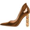 imageFSJ Women Pointed Toe Slip On Crystal Pumps Gorgeous Three Diamonds High Heel Bridal Wedding Comfort Party Dress Shoes Size 416 USBrown