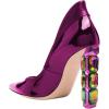 imageFSJ Women Pointed Toe Slip On Crystal Pumps Gorgeous Three Diamonds High Heel Bridal Wedding Comfort Party Dress Shoes Size 416 USFuchsia