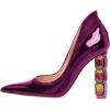 imageFSJ Women Pointed Toe Slip On Crystal Pumps Gorgeous Three Diamonds High Heel Bridal Wedding Comfort Party Dress Shoes Size 416 USFuchsia