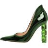 imageFSJ Women Pointed Toe Slip On Crystal Pumps Gorgeous Three Diamonds High Heel Bridal Wedding Comfort Party Dress Shoes Size 416 USGreen