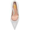 imageFSJ Women Pointed Toe Slip On Crystal Pumps Gorgeous Three Diamonds High Heel Bridal Wedding Comfort Party Dress Shoes Size 416 USWhite